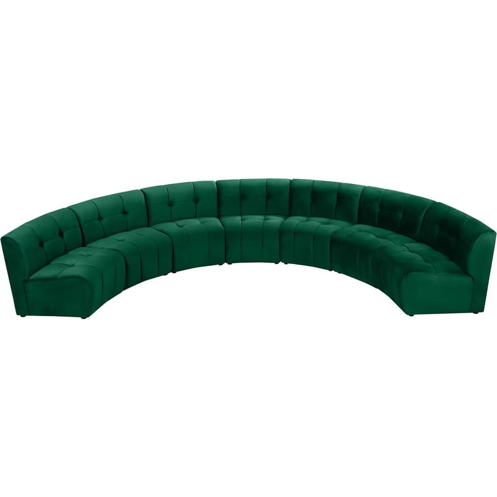 Green Velvet Tufted 7 Piece Sectional Sofa N94655