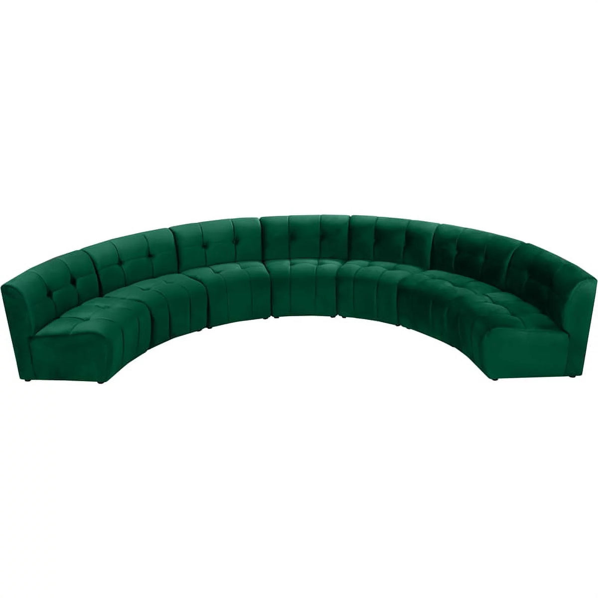 Green Velvet Tufted 7 Piece Sectional Sofa N94655