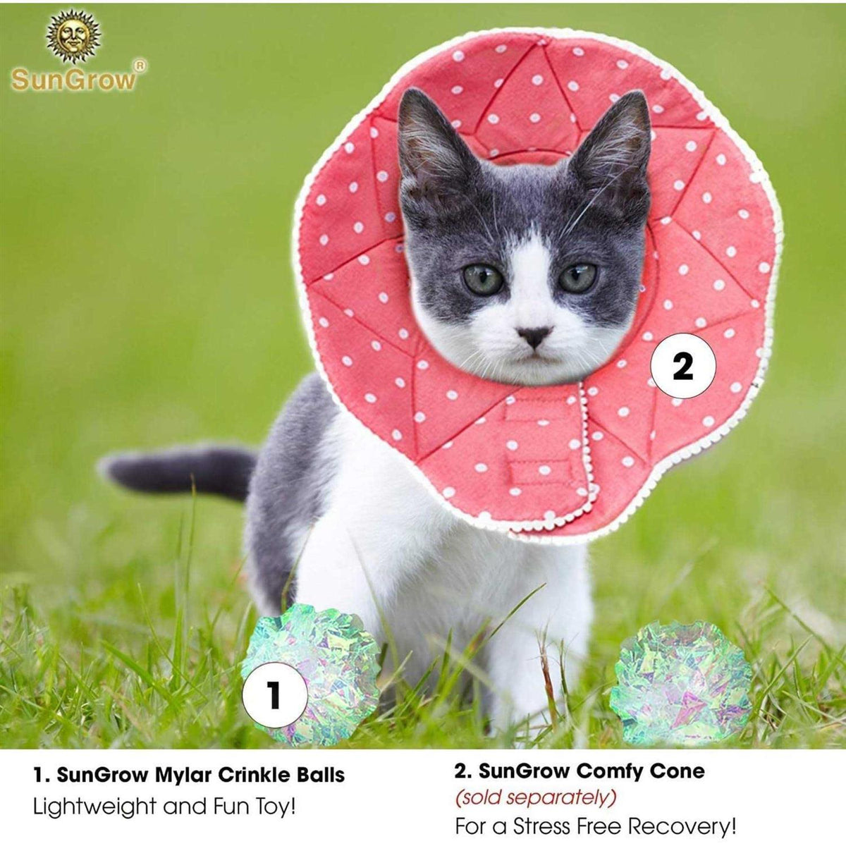 Clear Mylar Cat & Ferret Crinkle Balls & Chase Toy M6625