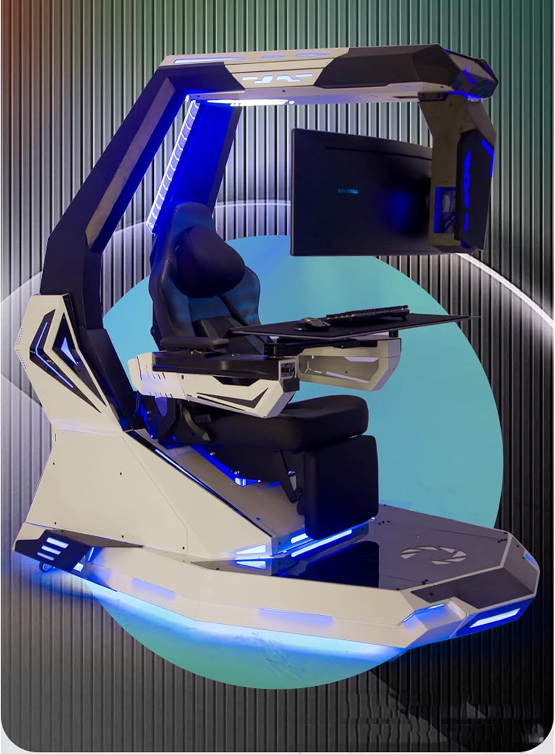 Ergonomic Game Chair with Pedals and Massage T8890