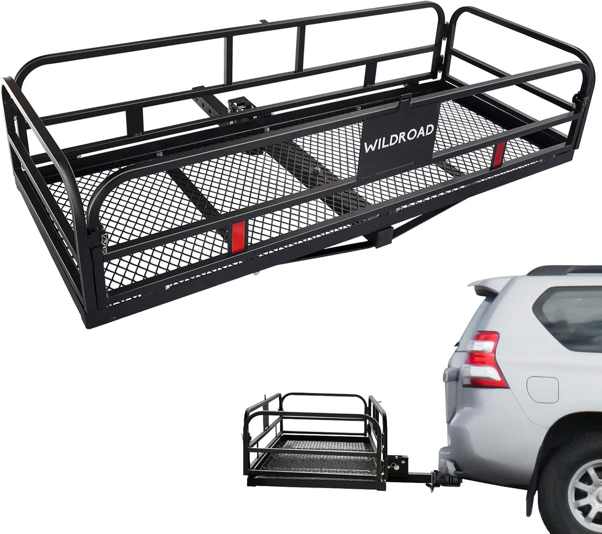 Hitch Mount Cargo Carrier Basket 500 LBS Folding 60 x 25.6 x 13.8 P167