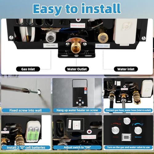 Portable Propane Tankless Water Heater 6L X3982