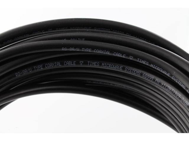40 Feet RG8u Coax Antenna Cable with Silver Teflon UHF Connectors K493