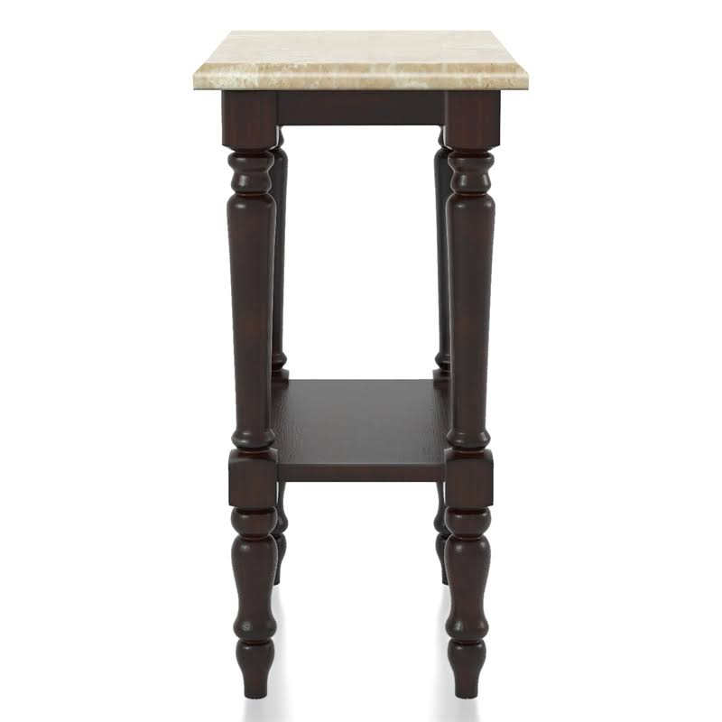 Marble Top End Table in Dark Cherry S503275