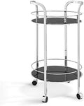 Chrome Metal and Glass Bar Cart U604