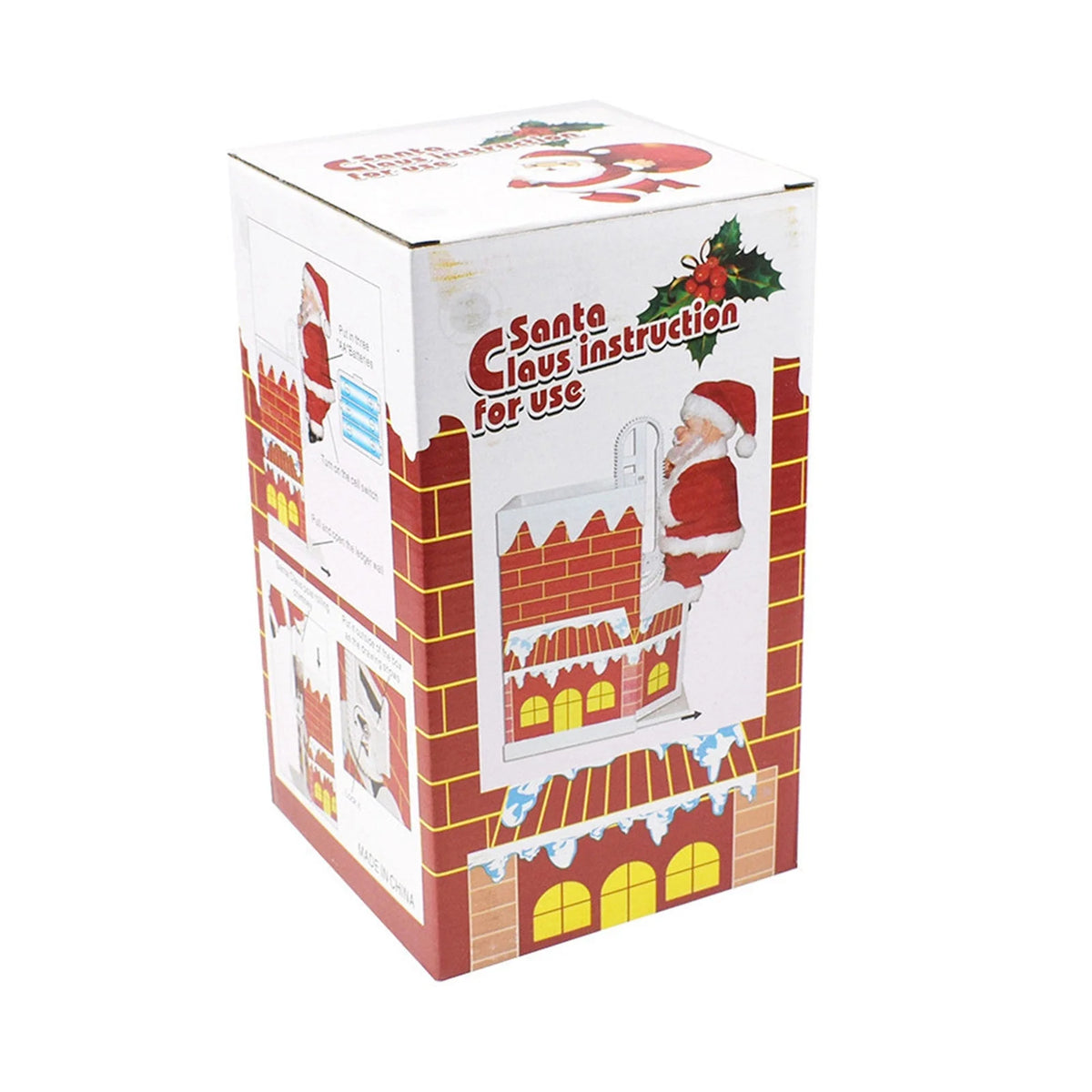 Electric Climbing Chimney Santa Claus Christmas Figurine Ornament Toy M45039