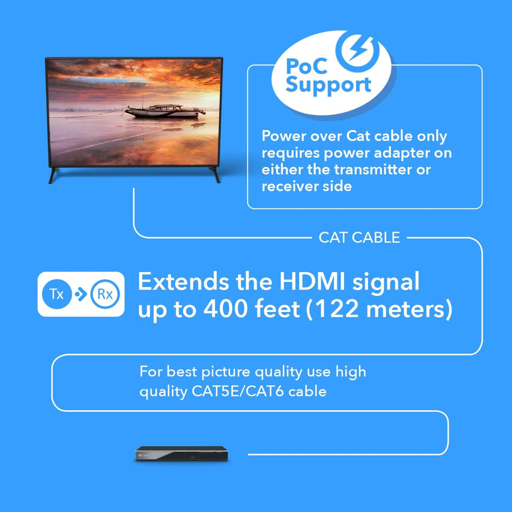 4K HDMI Extender Balun Over Single CAT5e/6/7 Cable R157707