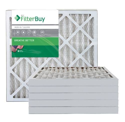 Silver MERV 8 22x22x2 Pleated AC Furnace Air Filter, Pack of 6 R558