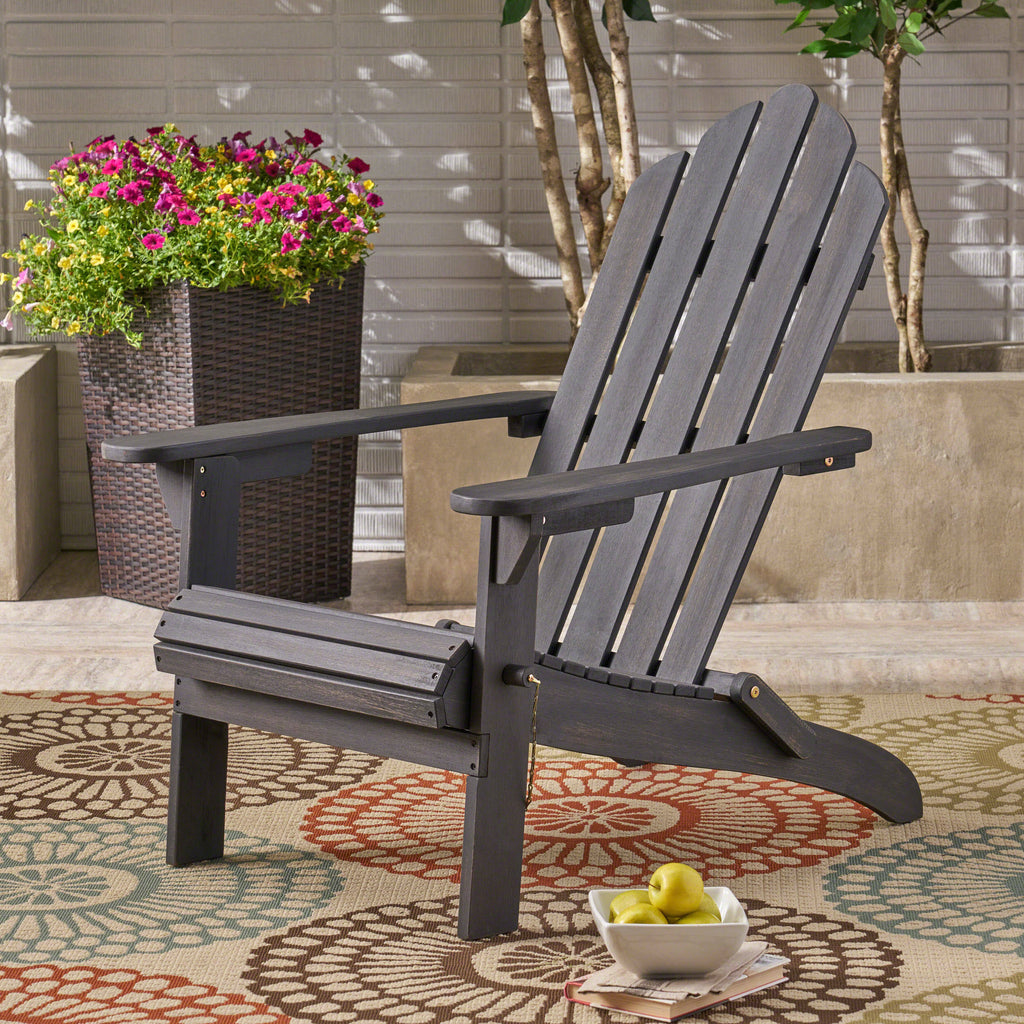 Blue Foldable Acacia Wood Adirondack Chair W679682