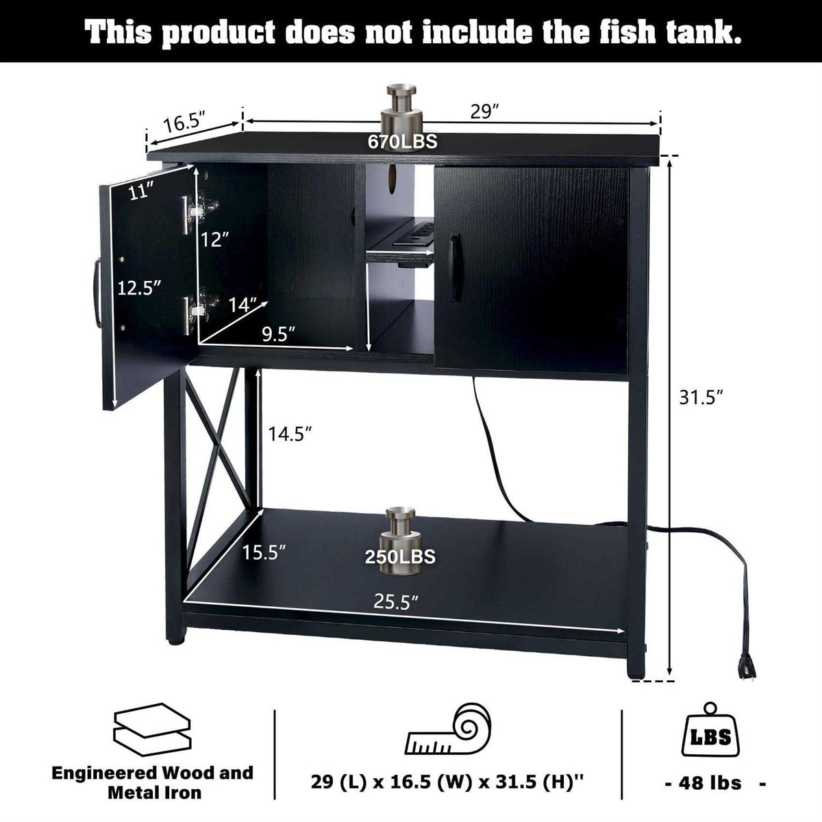 10-29 Gallon Aquarium Stand with Cabinet M295