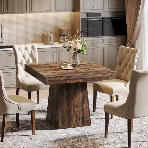 Square Dining Table for 4, 31.5-Inch Pedestal Base Table Z822