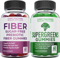 Sugar Free Prebiotic Fiber Gummies + Supergreens 60 Gummies L61633