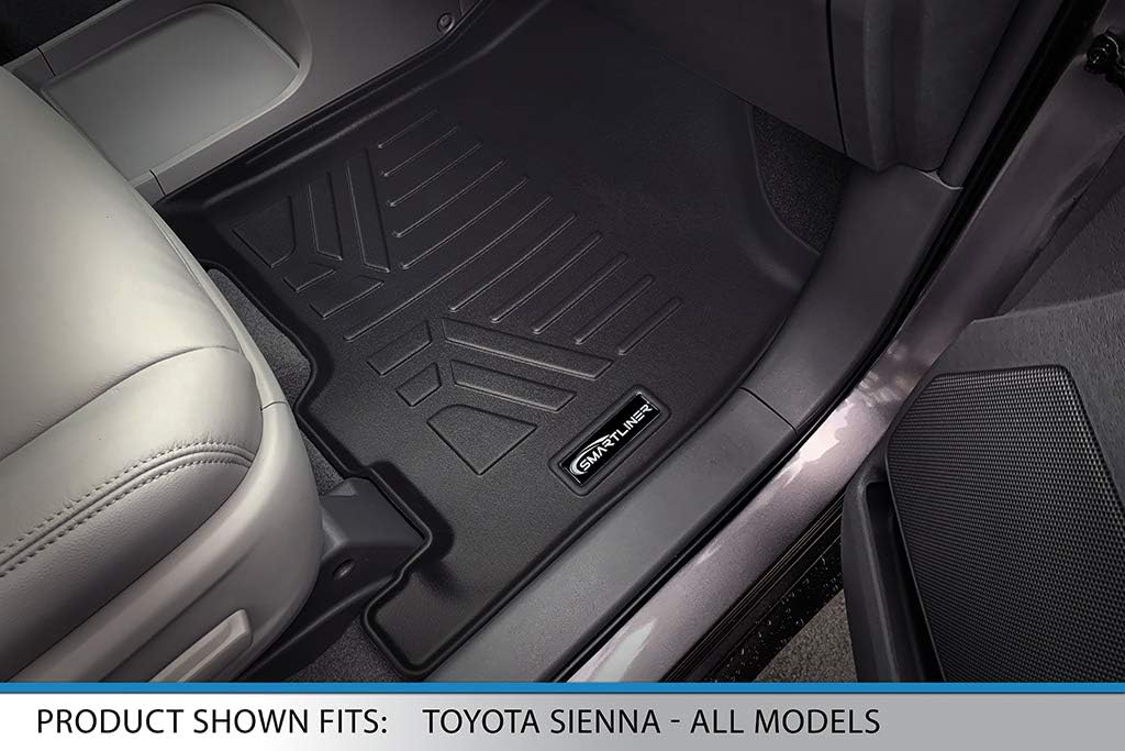 Black Custom Floor Mats 3 Rows and Cargo Liner Set B962