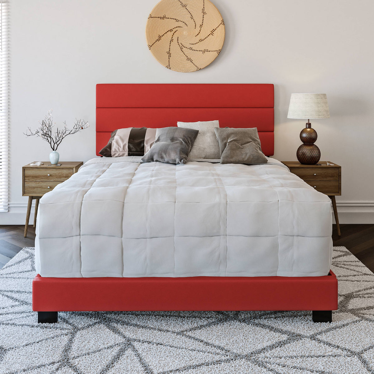 Black Faux Leather Twin Platform Bed Frame H8601