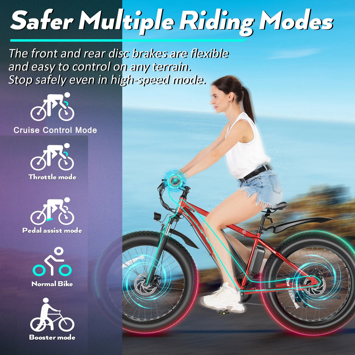 500W 26" Fat Tire Electric Mountain Bike Q587461