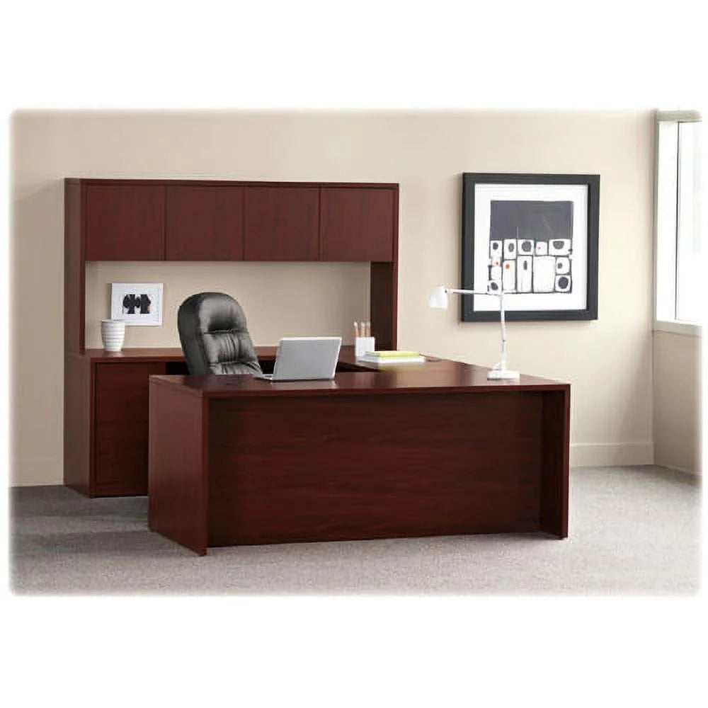2 Drawer Mahogany Laminate Wood File Cabinet A9083