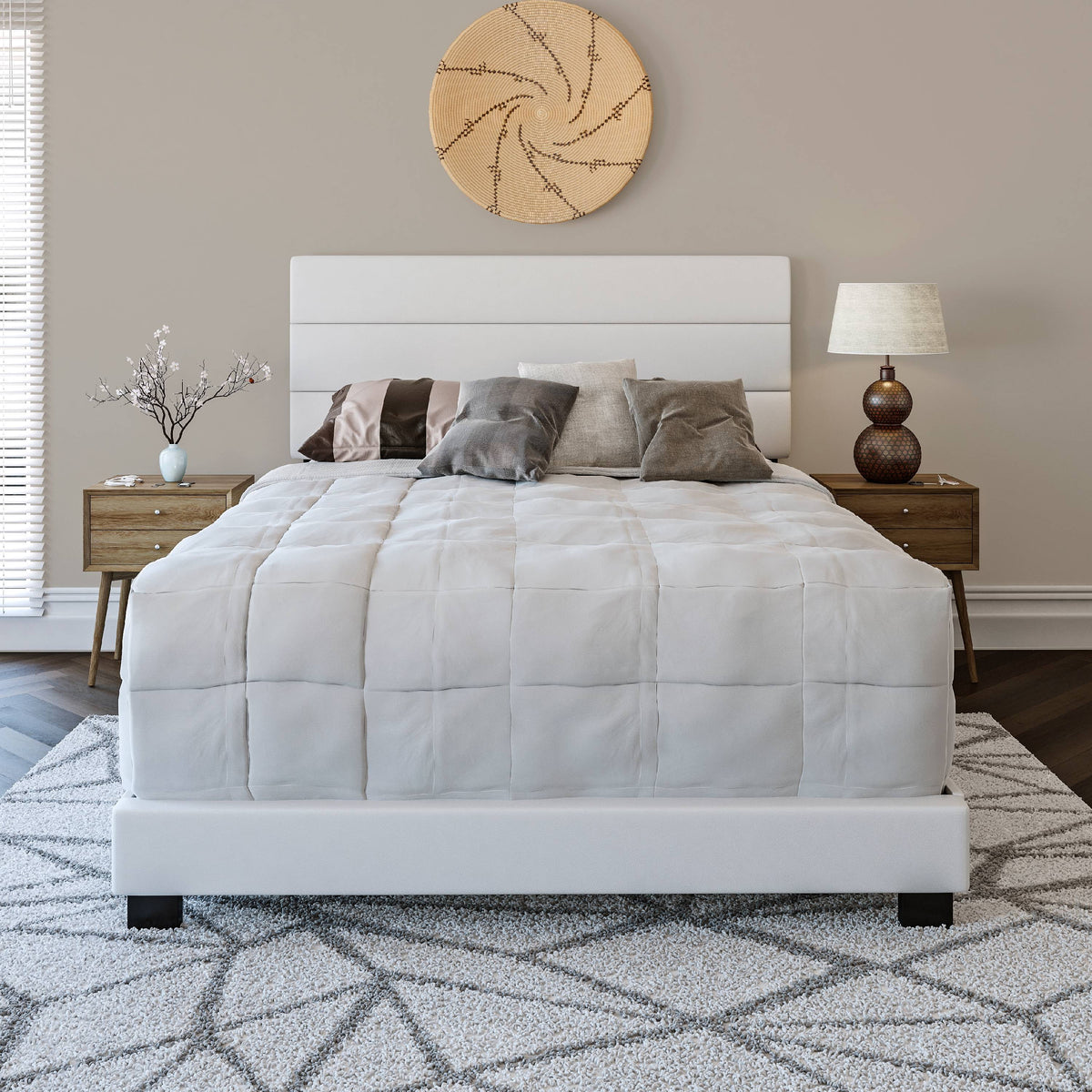 Black Faux Leather Twin Platform Bed Frame H8601