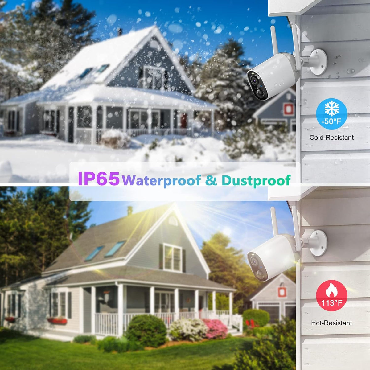 Wireless Rechargeable Battery Security Camera HD 1080P X374891