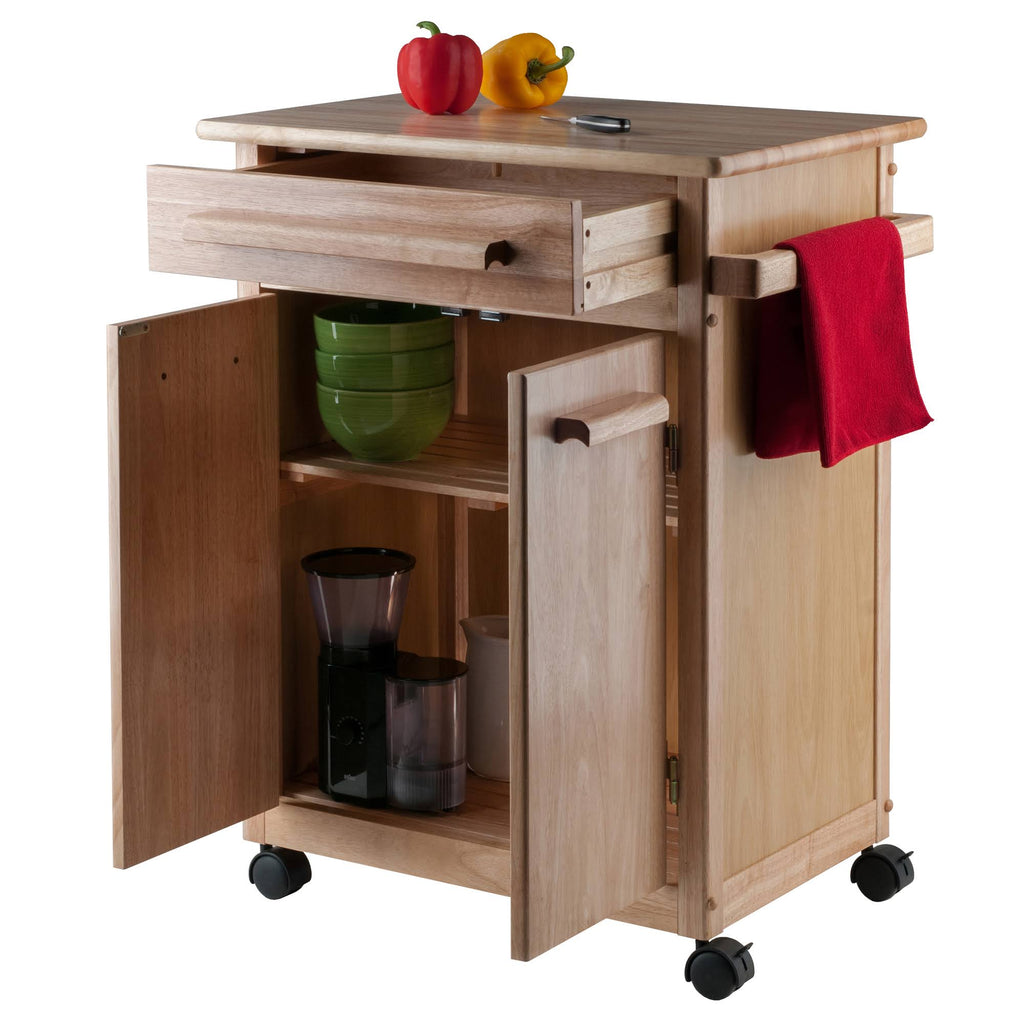 Beige Kitchen Cabinet Cart with One Pull-Out Drawer T457
