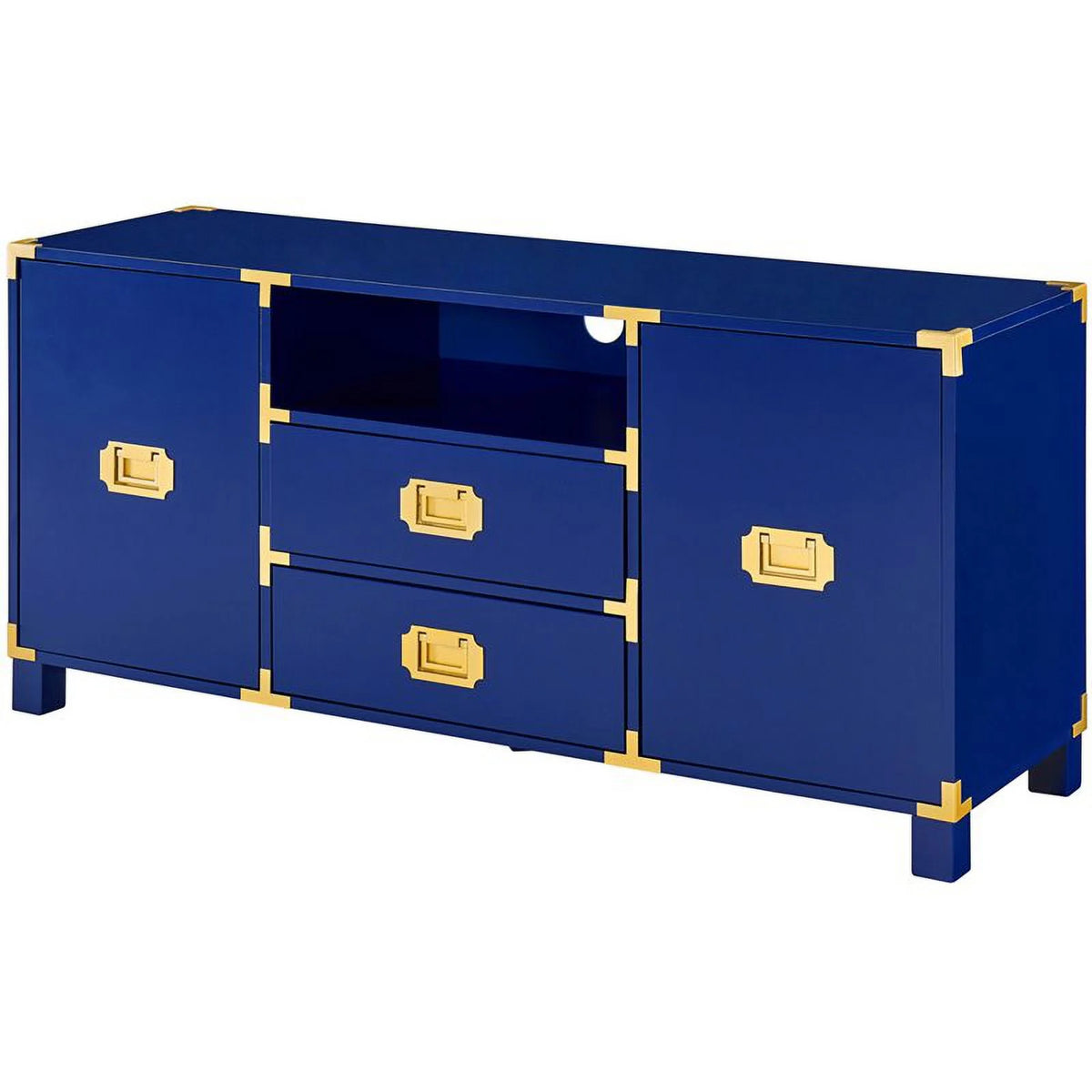 52" TV Stand in Navy and Brass C116