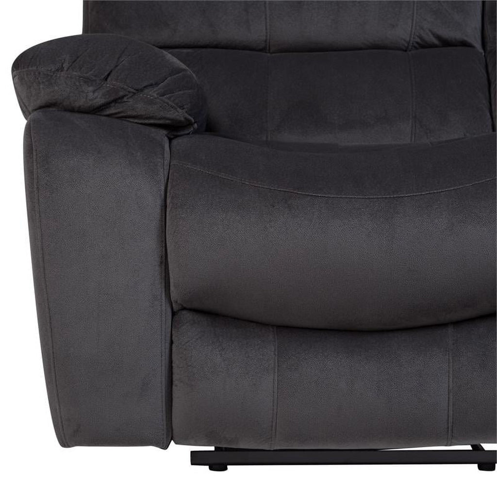 Steel Gray Plush Reclining Sofa P3418