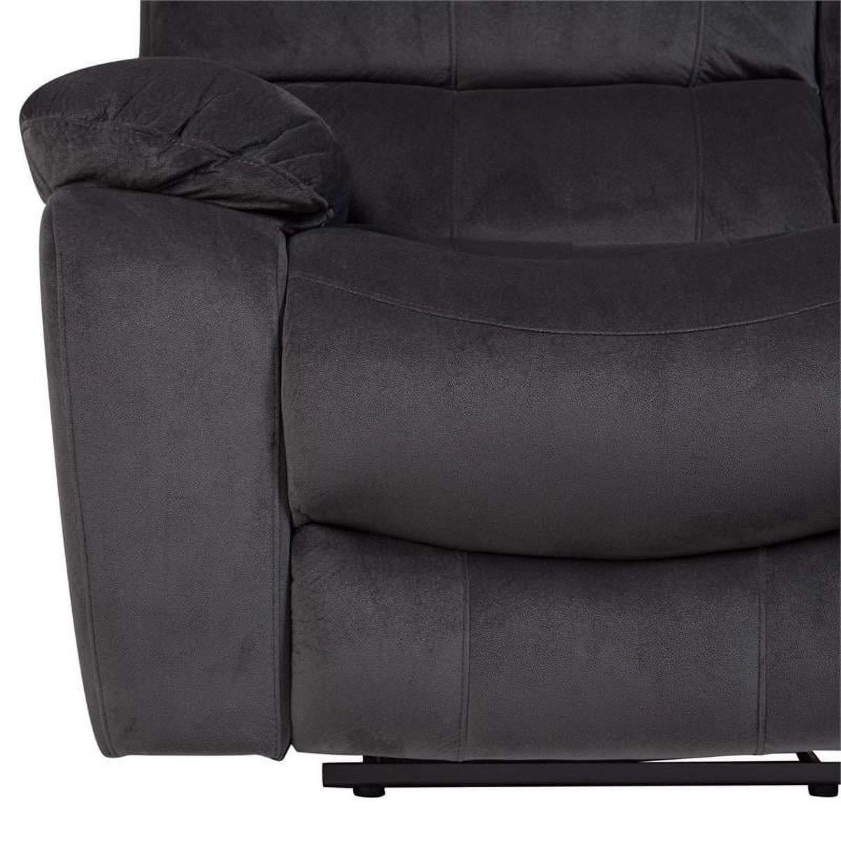 Steel Gray Plush Reclining Sofa P3418