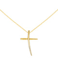 14 Karat Yellow Gold Polished Cross Pendant with 18-inch Chain R49814