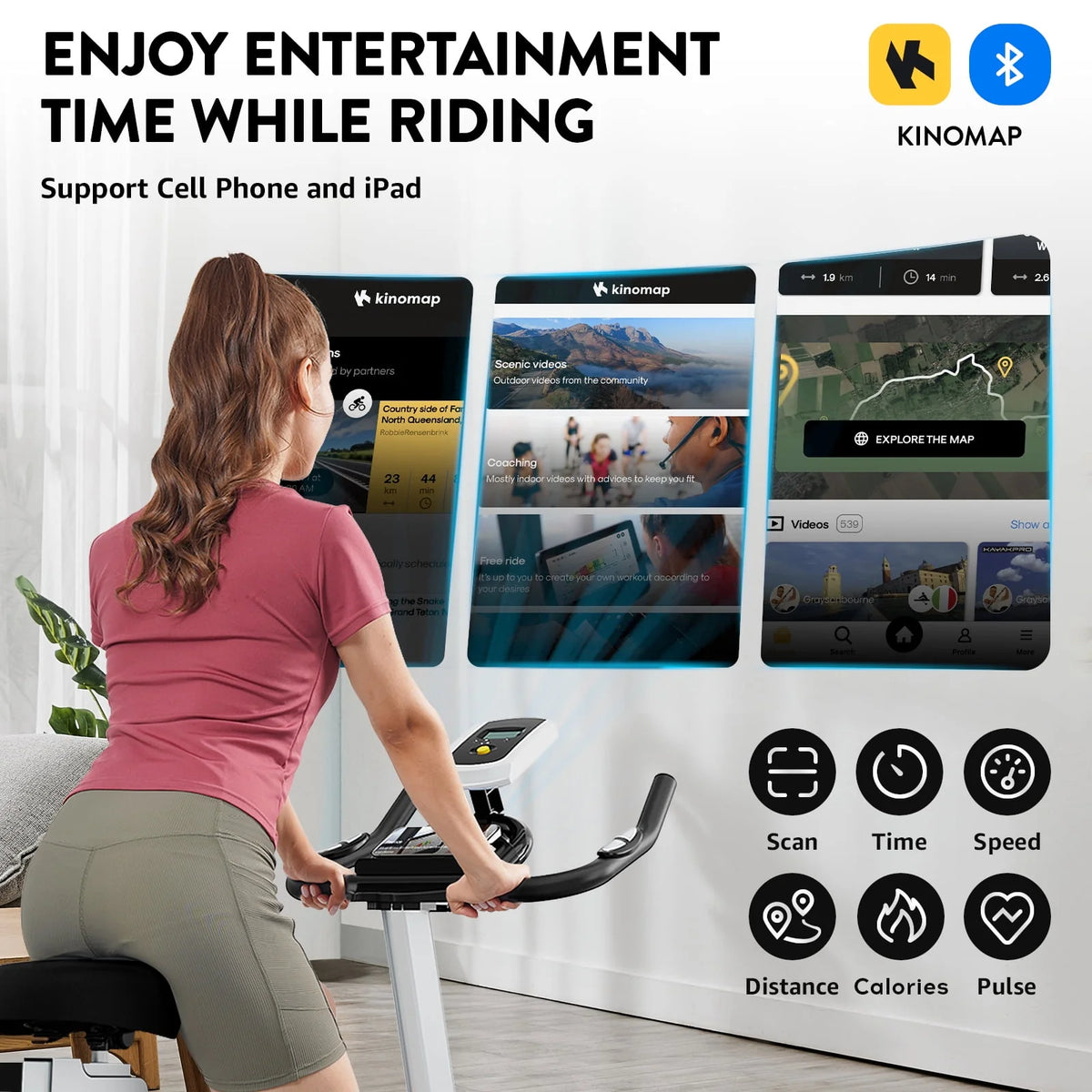 Indoor Cycling Bike Magnetic Stationary Exercise Bike 40lbs Flywheel S1300