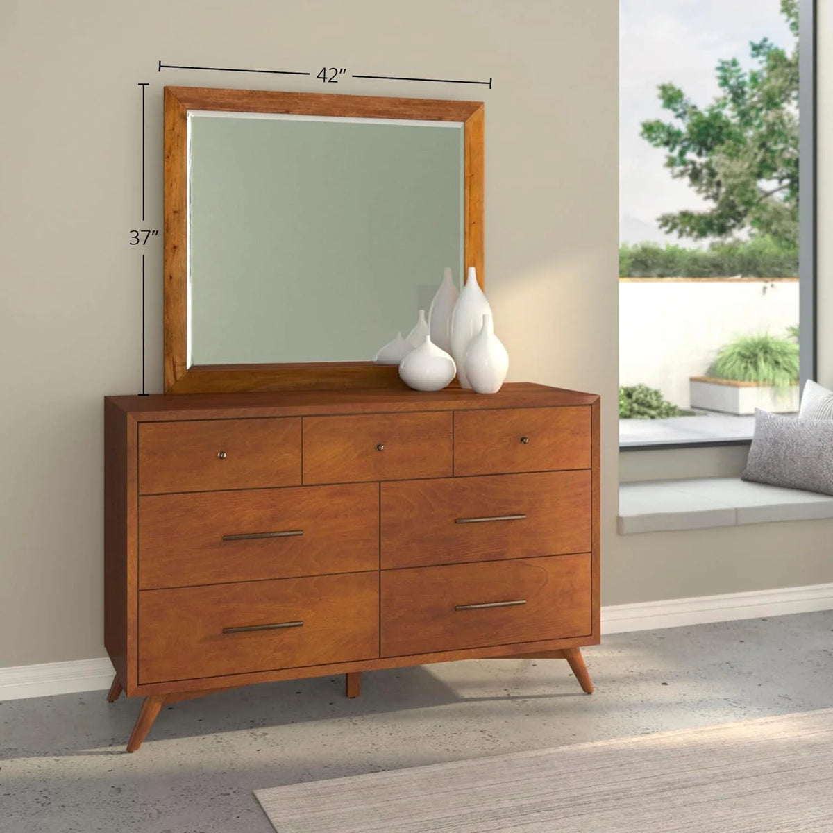 Mahogany and Okoume Veneer Dresser Mirror K257