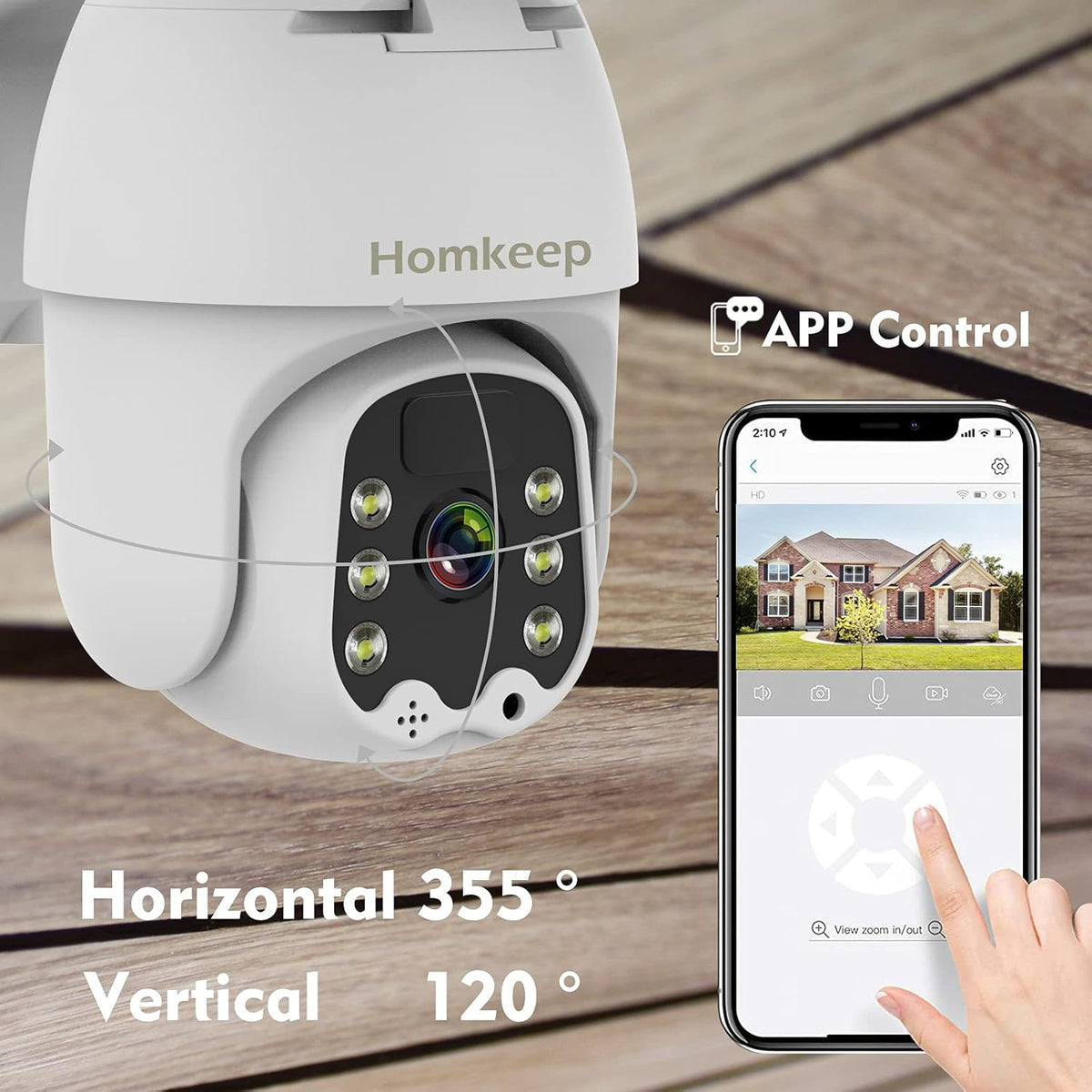 PTZ 360° View 1080P Wireless WiFi Rechargeable 19200mAh Battery IP Surveillance Camera I96645