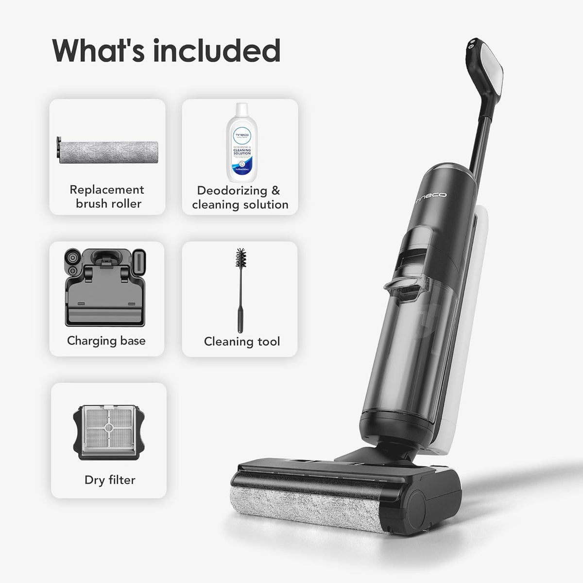 Smart Cordless Wet Dry Vacuum Cleaner and Mop, Black R1253