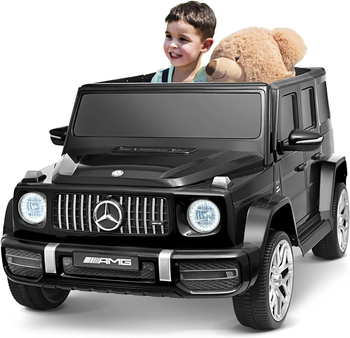 24V 2-Seater Kids Ride on Car 4WD Electric Vehicle Black X2702