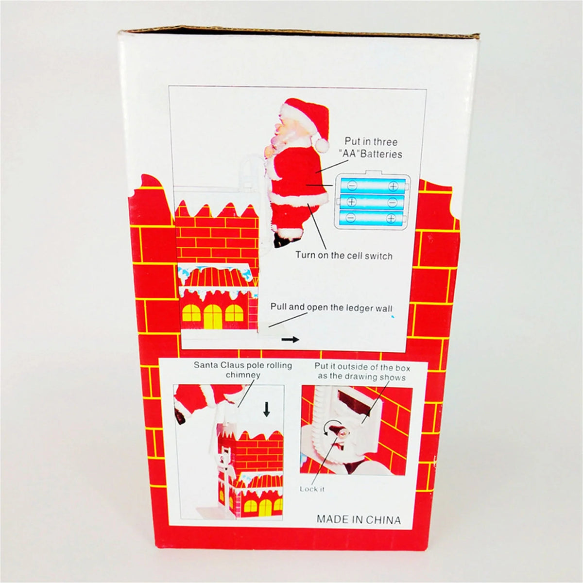 Electric Climbing Chimney Santa Claus Christmas Figurine Ornament Toy M45039