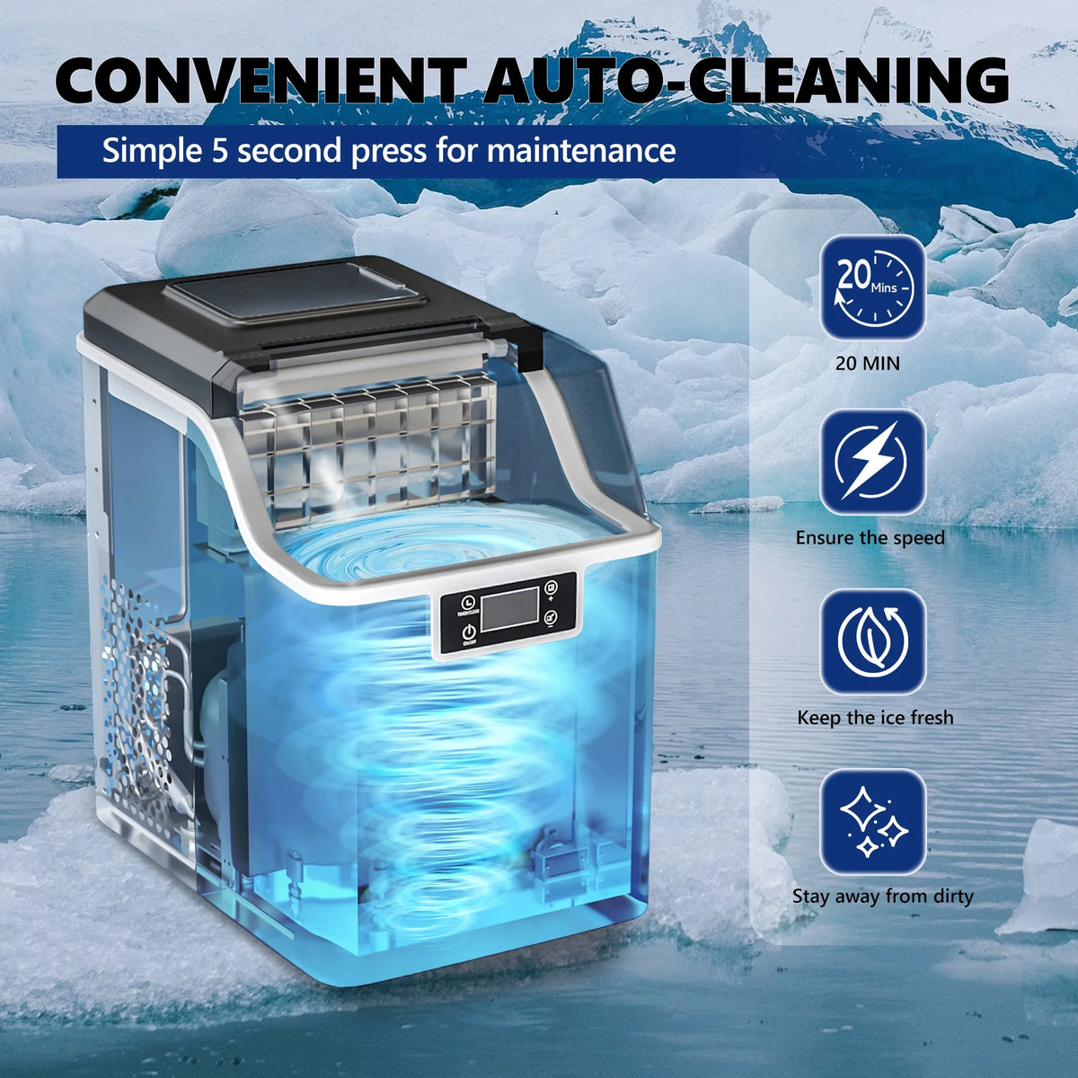 Portable Ice Cube Maker Machine Countertop O636482