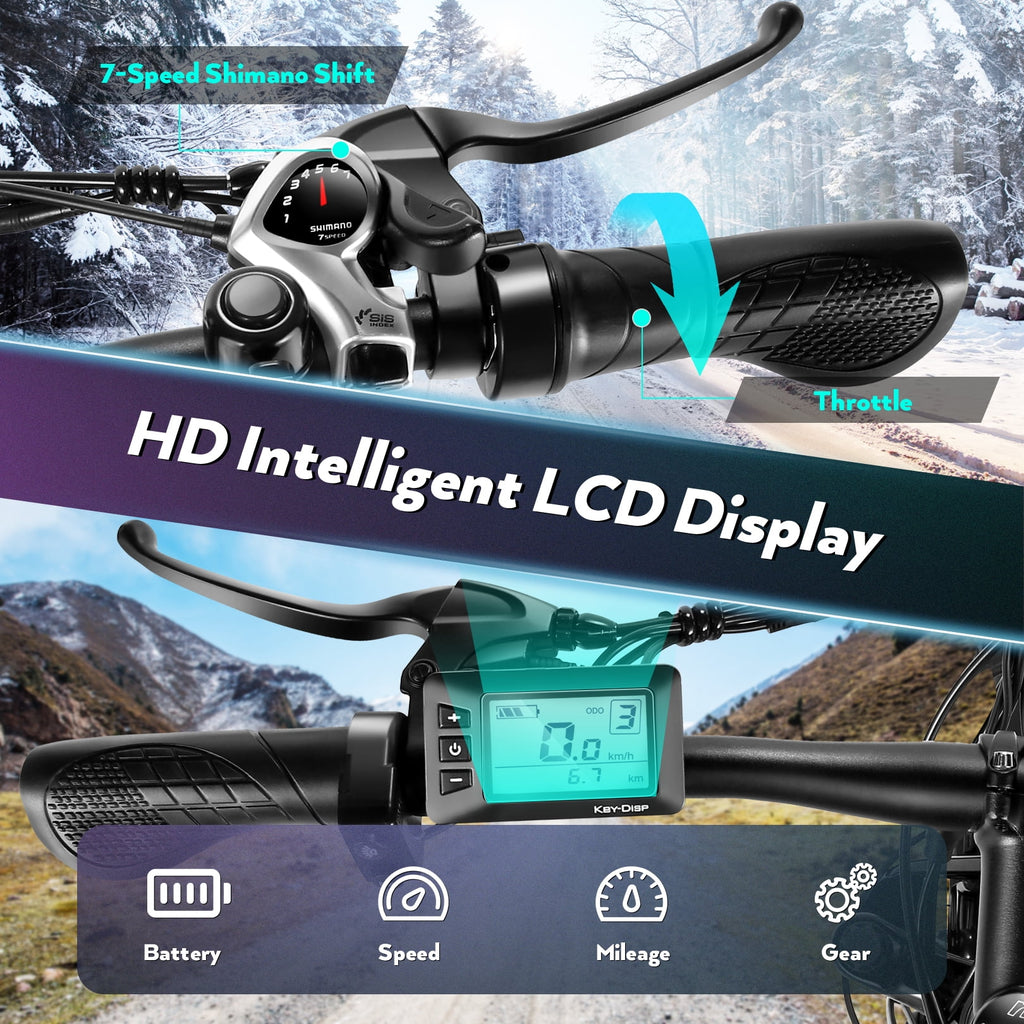 500W 26" Fat Tire Electric Mountain Bike Q587461