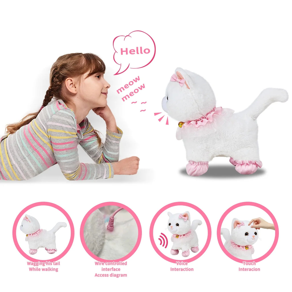 Interactive Plush Pet Cat with Remote Control Leash Q211436