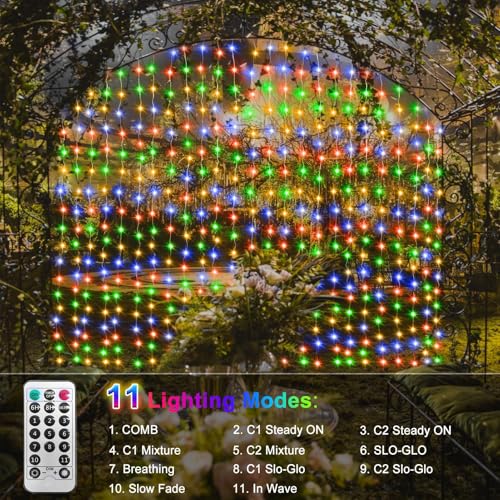 600 LED 20Ftx10Ft Dual Color Changing Curtain Lights with Timer Remote Waterproof X45500