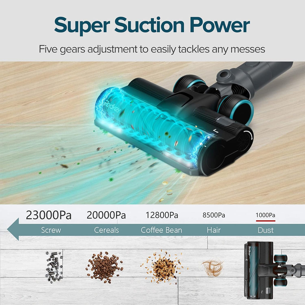 Foldable Cordless Stick Vacuum Cleaner 23Kpa 60 mins Runtime with Detachable Battery B4252