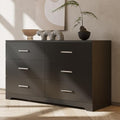 Black 6 Drawer Wood Dresser T53305