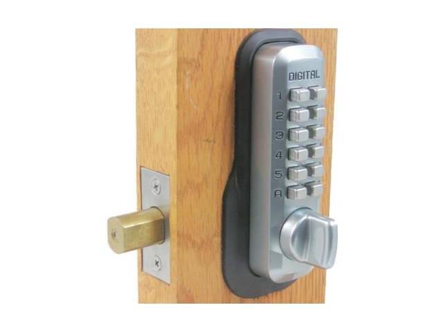 Mechanical Keyless Deadbolt Lock; Bright Chrome (Grey) G1936