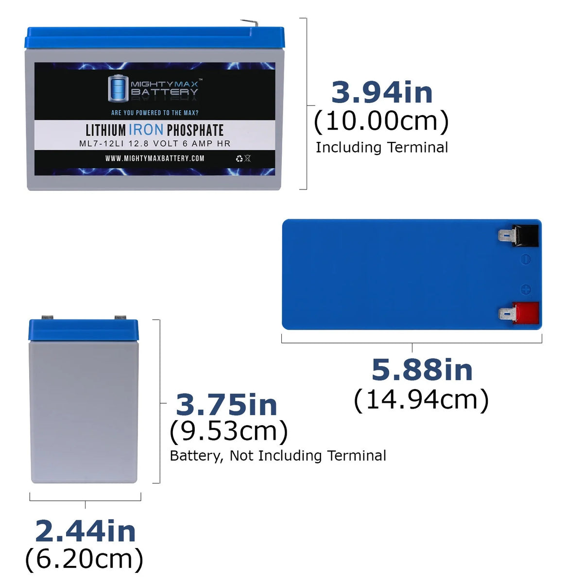 12V 7AH Lithium Replacement Battery 3 Pack Z5035