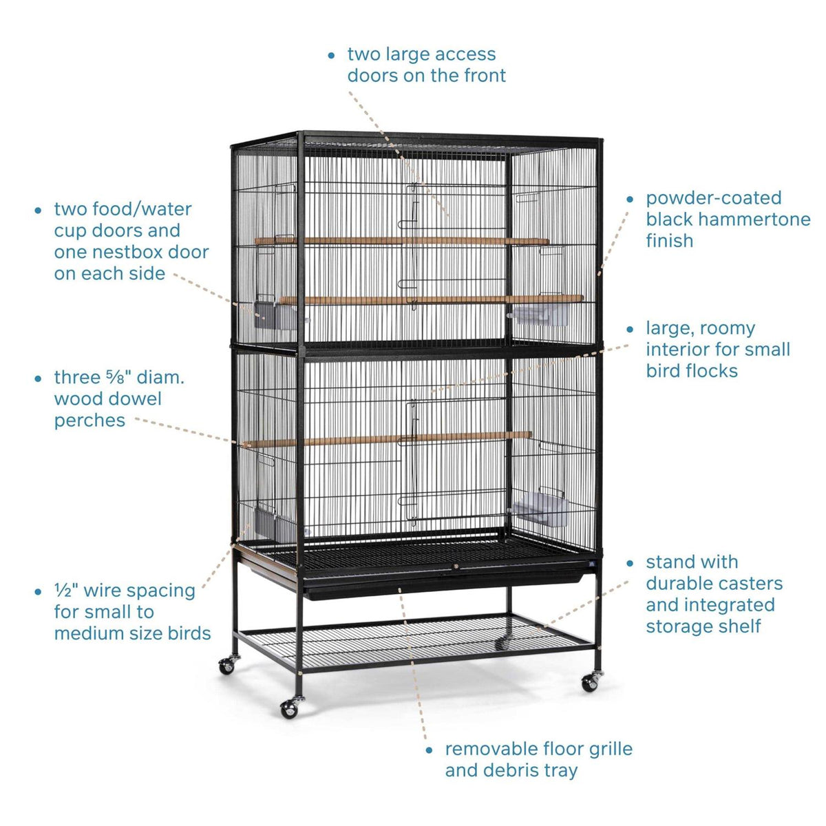 Wrought Iron Flight Cage with Stand Y263