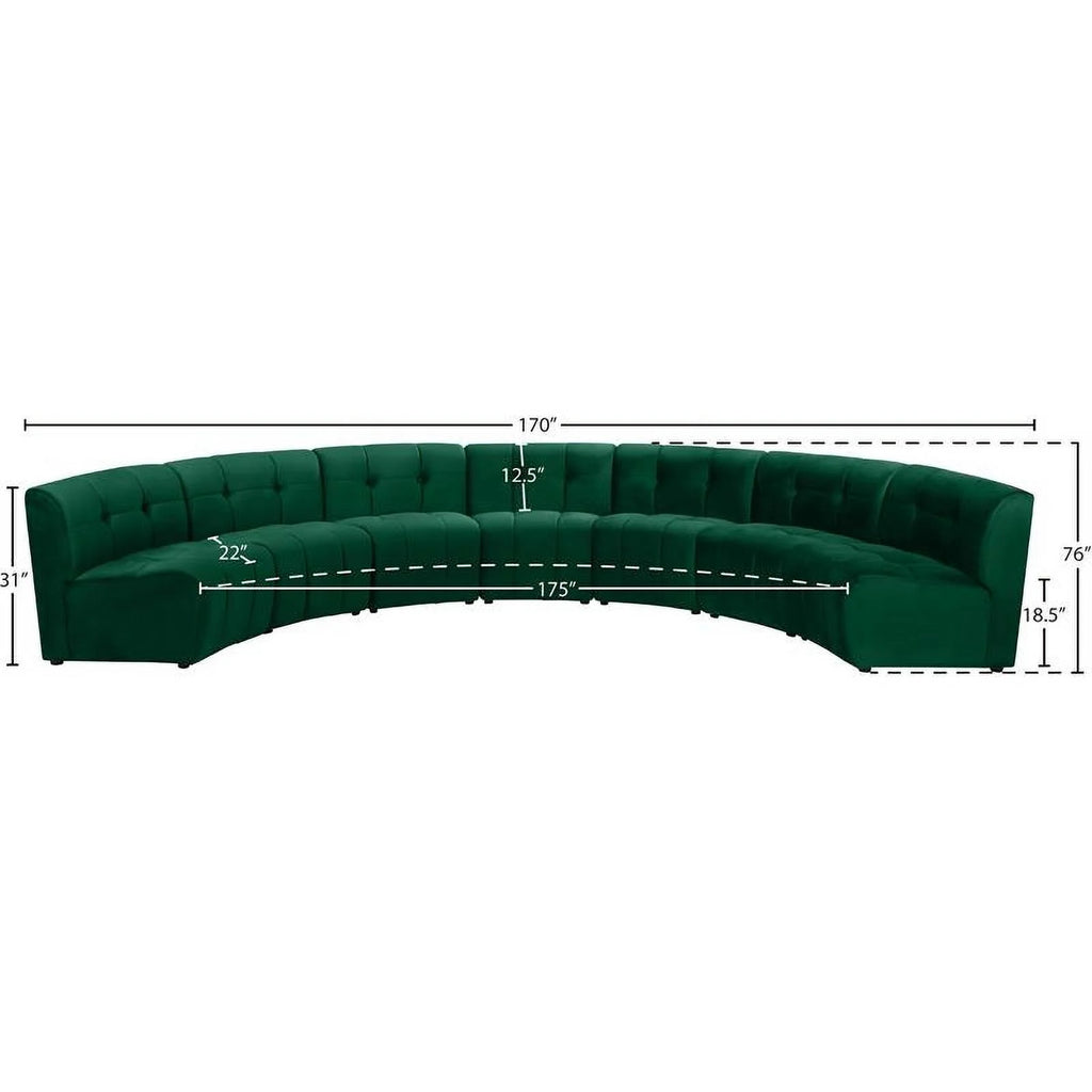 Green Velvet Tufted 7 Piece Sectional Sofa N94655