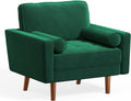 Green Velvet Button Tufted Accent Chair with 2 Pillows K65544