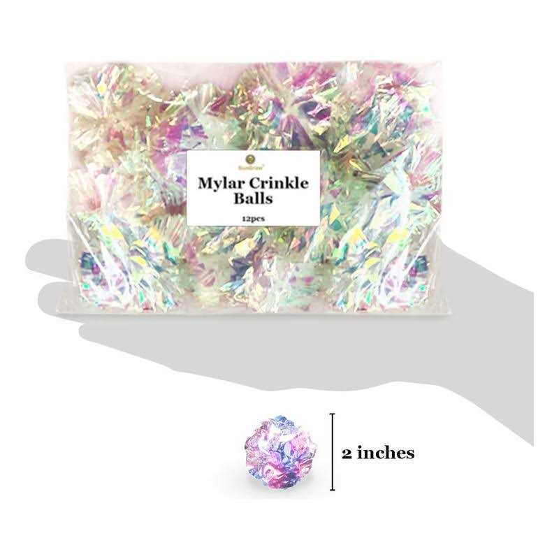 Clear Mylar Cat & Ferret Crinkle Balls & Chase Toy M6625