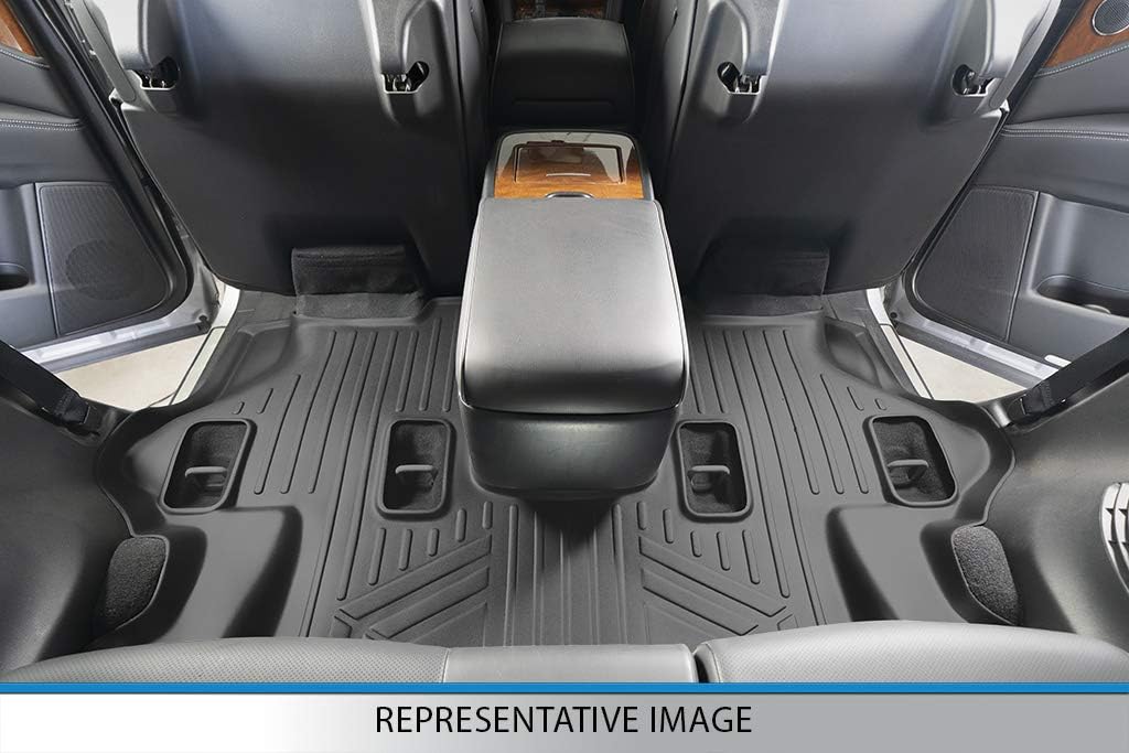 Black Custom Floor Mats 3 Rows and Cargo Liner Set B962