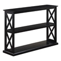 Black Wood Console Table with Shelves F342552