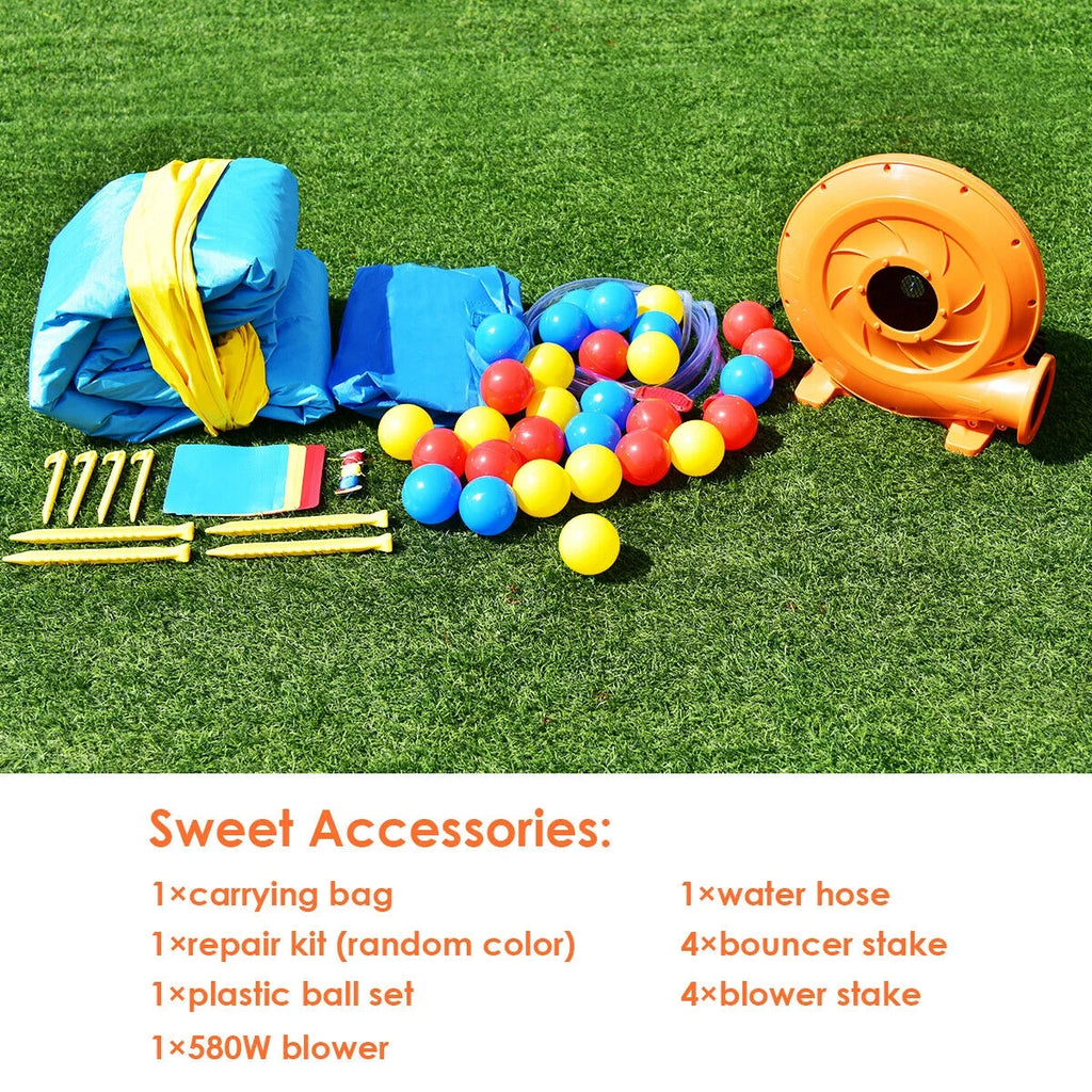 Inflatable Bounce House with Pool and 480W Blower Y925