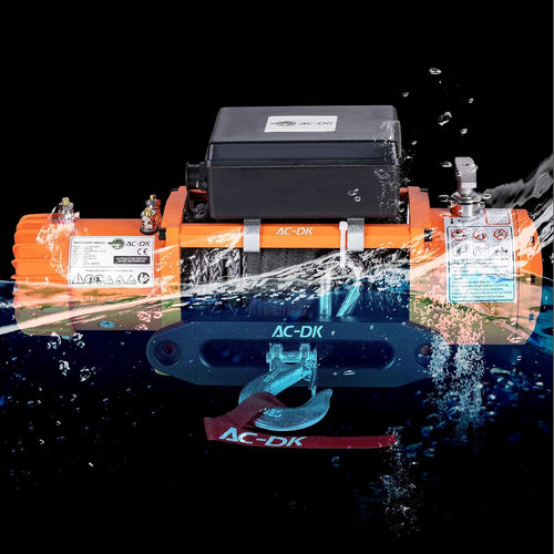 12000 lb Electric Winch with Synthetic Rope, 12V Wireless Remote Waterproof Winch F525
