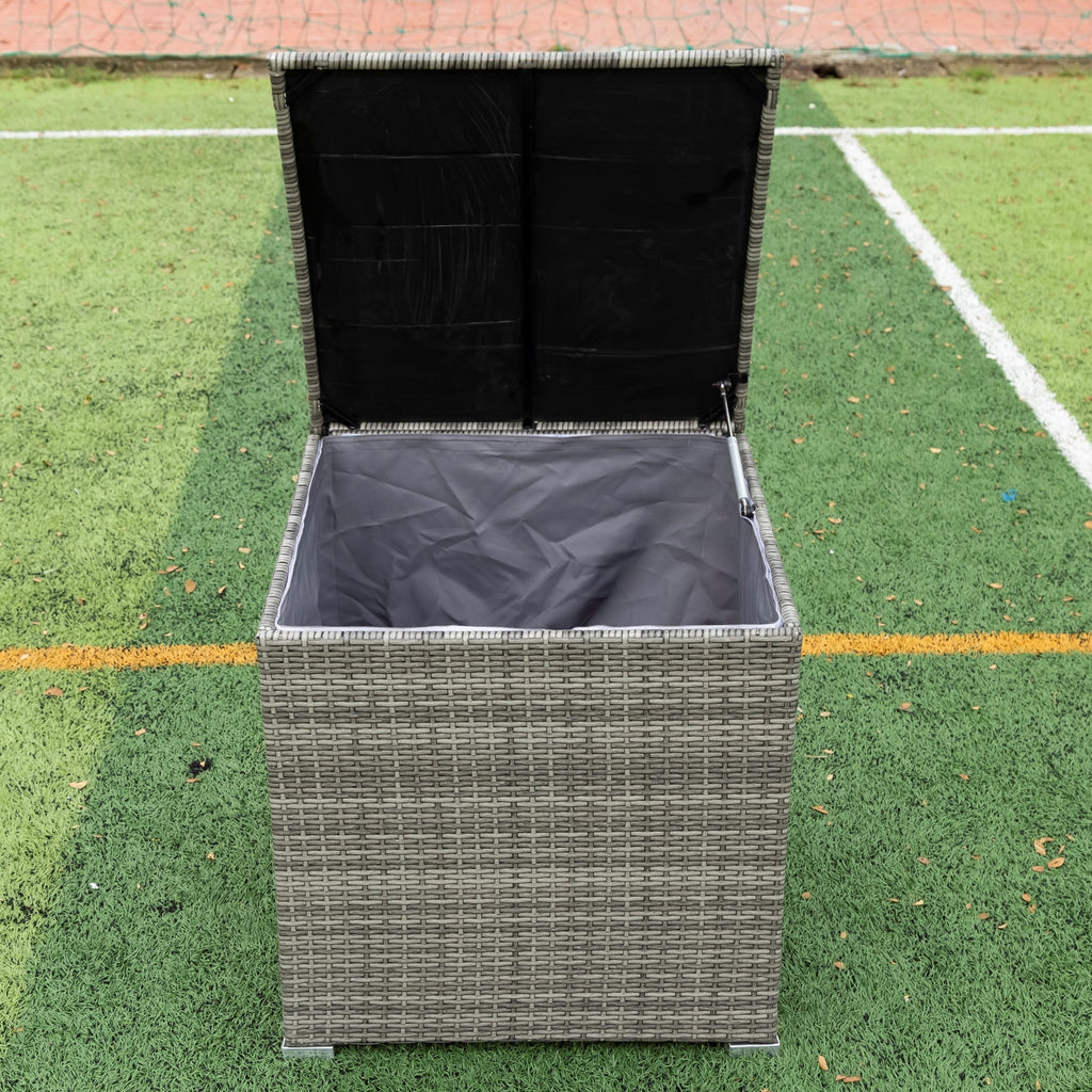 Grey 4 Piece Patio Sectional Sofa Set with Storage Box I260057